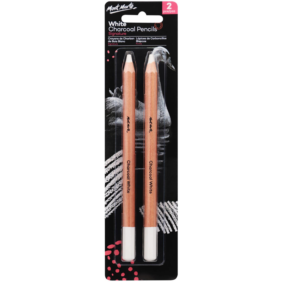 MPN0097 White Charcoal Pencils Large Hex - Set of 2