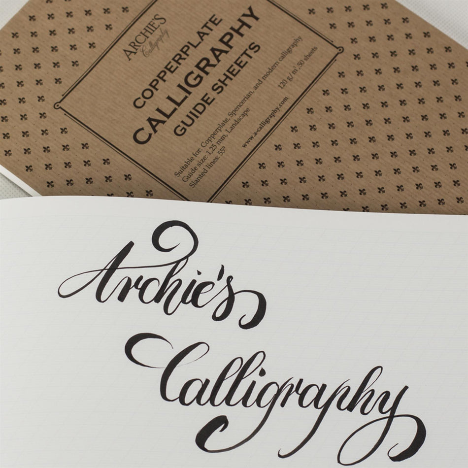 Landscape Copperplate, Spencerian and Modern Calligraphy Guide Sheets 1.25mm - A4, 50 Sheets