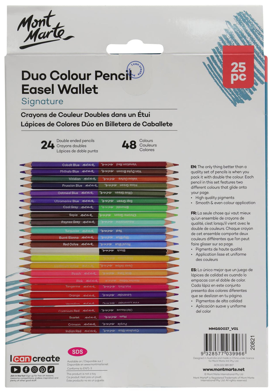 MMGS0027 Duo Colour Pencil Easel Wallet - Set of 25
