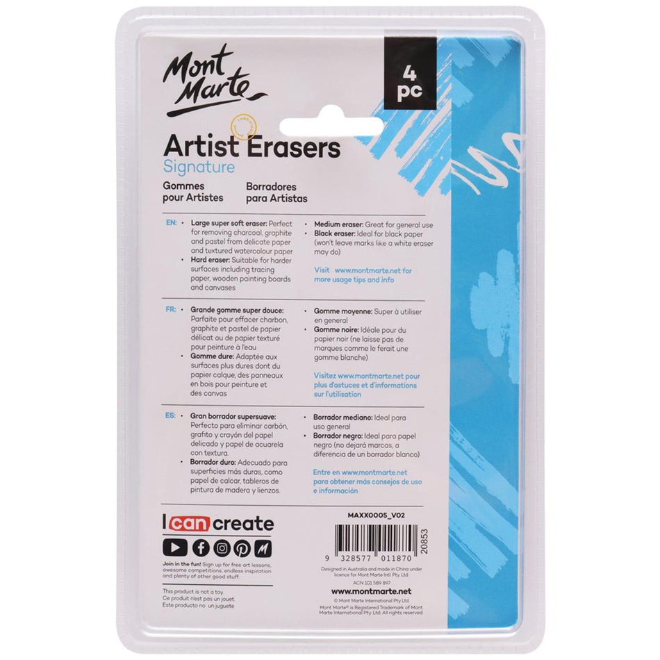MAXX0005 Artists Erasers - Set of 4