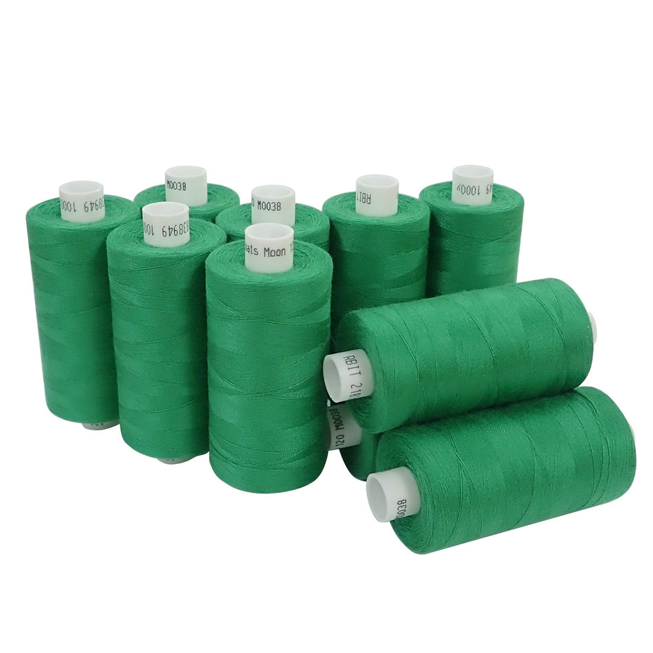 M003810 Emerald Spun Polyester Sewing Thread - 1000M, Pack of 10