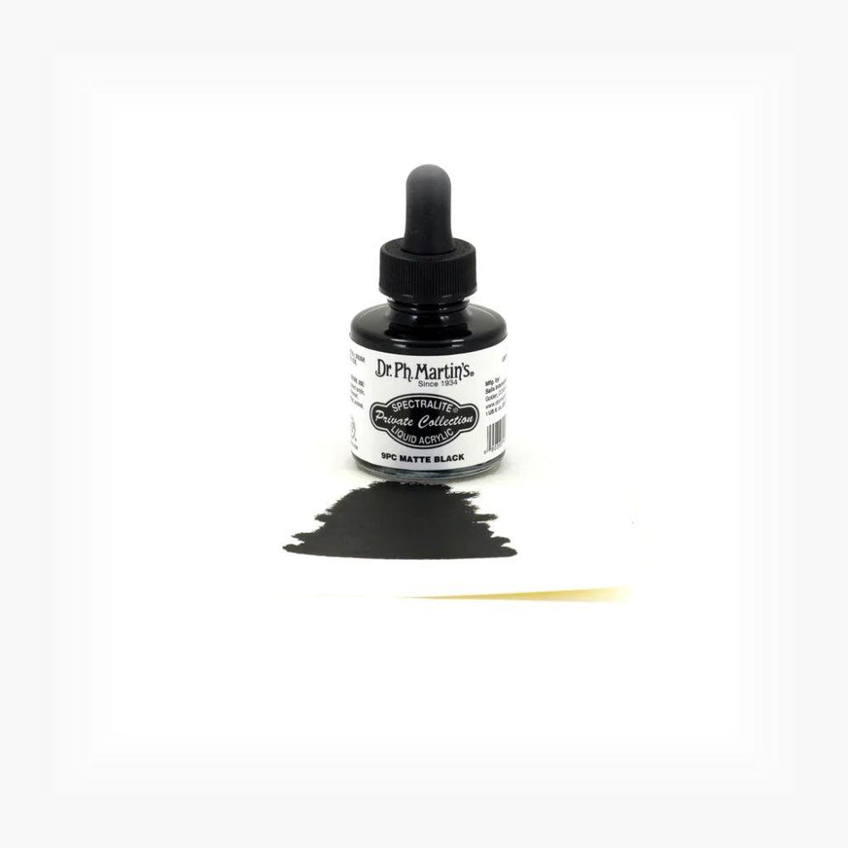 Matte Black Spectralite Private Collection Liquid Acrylics - 1.0oz