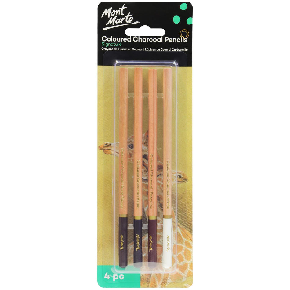 MPN0085 Coloured Charcoal Pencils - Set of 4