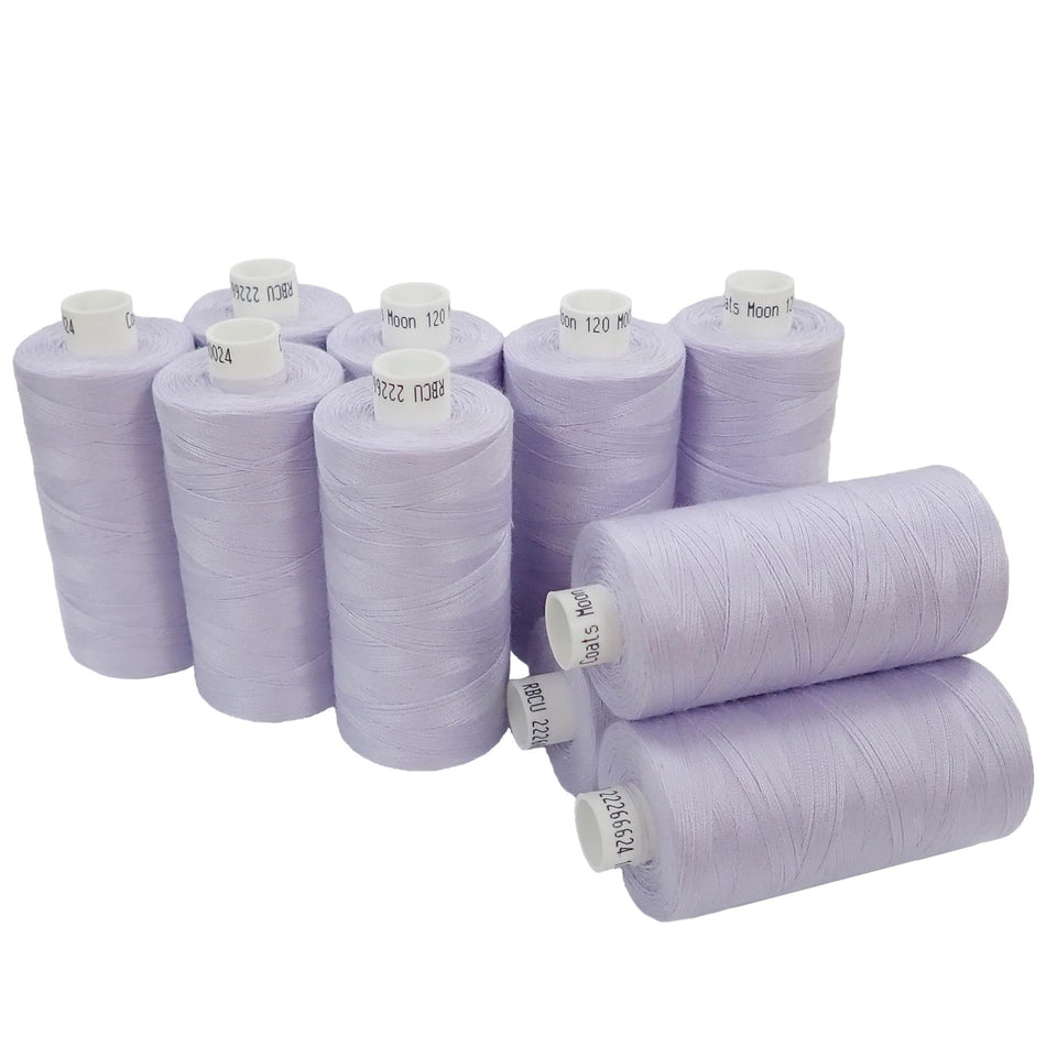M002410 Lilac Spun Polyester Sewing Thread - 1000M, Pack of 10