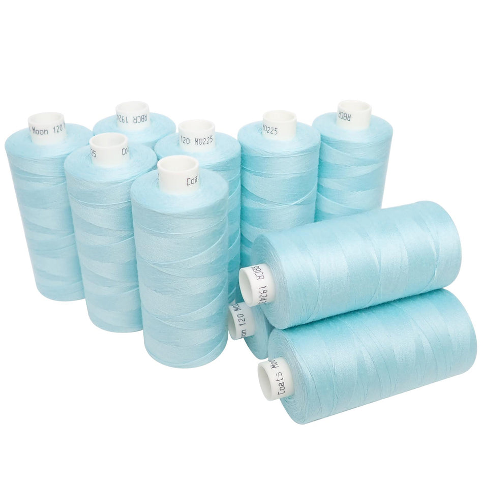 M022510 Mint Spun Polyester Sewing Thread - 1000M, Pack of 10