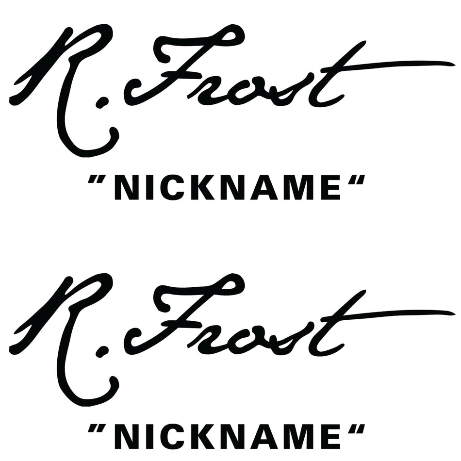 Custom Signature Guitar Decal In Your Chosen Font x2