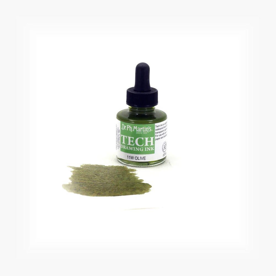 Olive Green Tech Drawing Ink - 1.0oz
