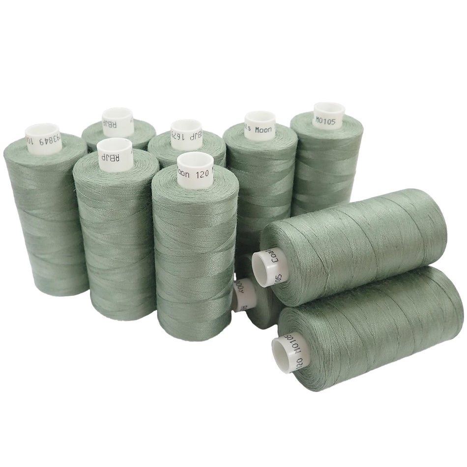 M010510 Sage Spun Polyester Sewing Thread - 1000M, Pack of 10