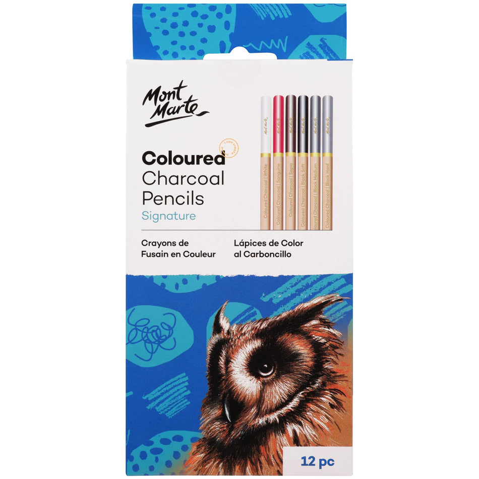 MPN0042 Coloured Charcoal Pencils - Set of 12