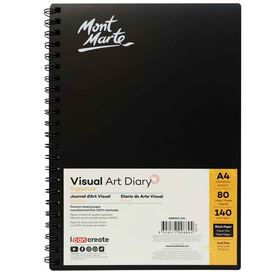 MSB0022 Visual Art Diary Black 140Gsm 80Page - A4