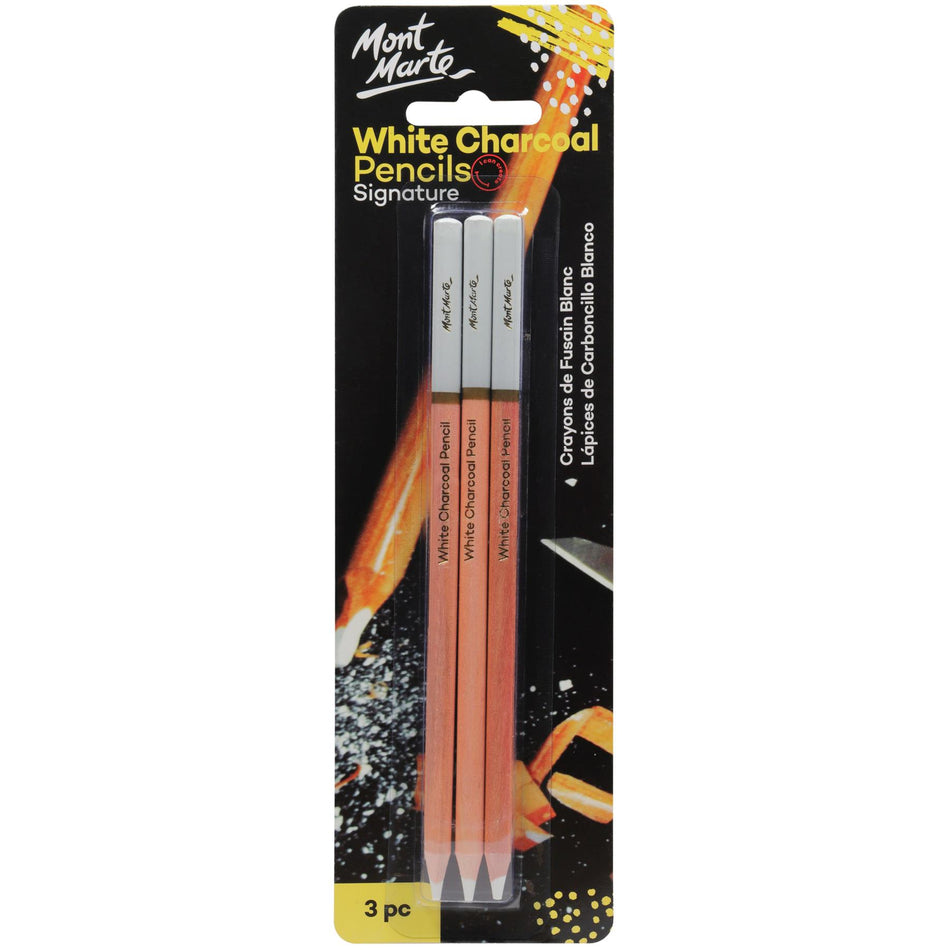 MPN0041 White Charcoal Pencils - Set of 3
