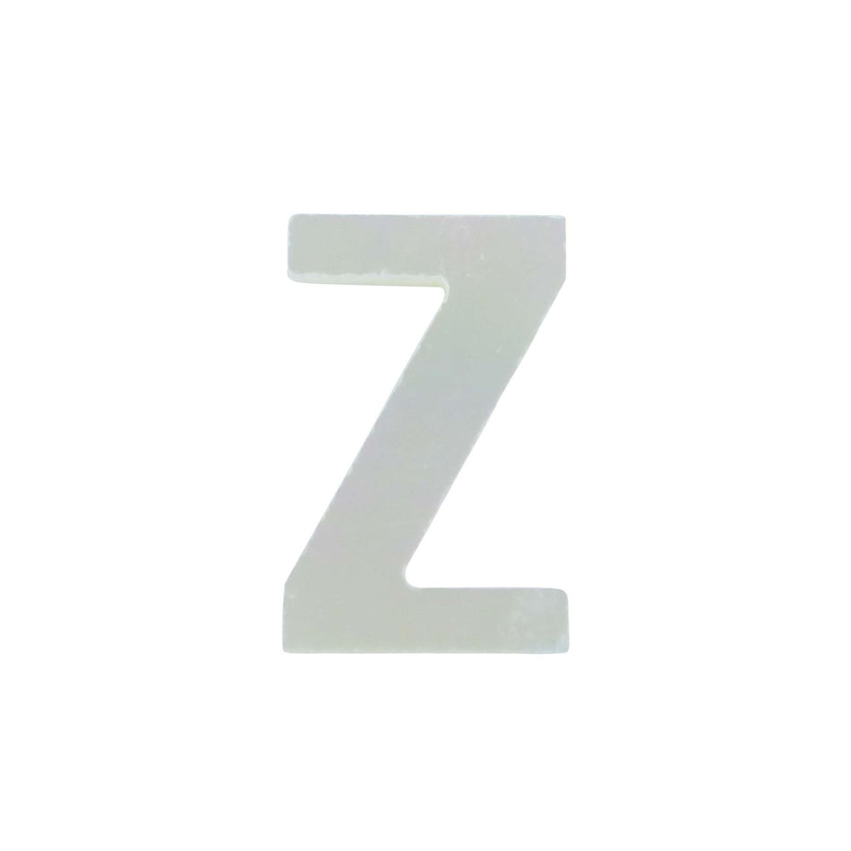 White Mother of Pearl Erte Letter Inlay Upper Case Z - ~15mm, Upper Case Z