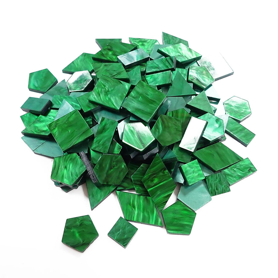 Mixed Green Pearl Acrylic Mosaic Tiles, 12-30mm (Pack of 200pcs)