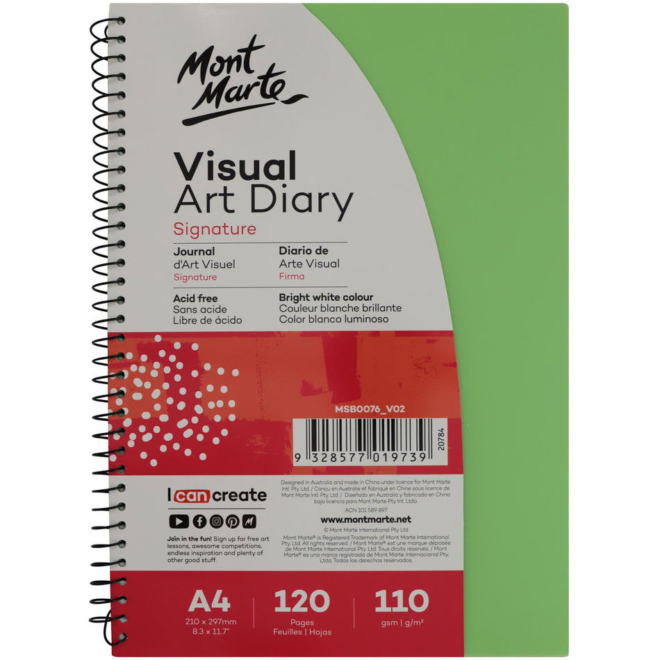 MSB0076 Visual Art Diary Pp Coloured Cover - A4