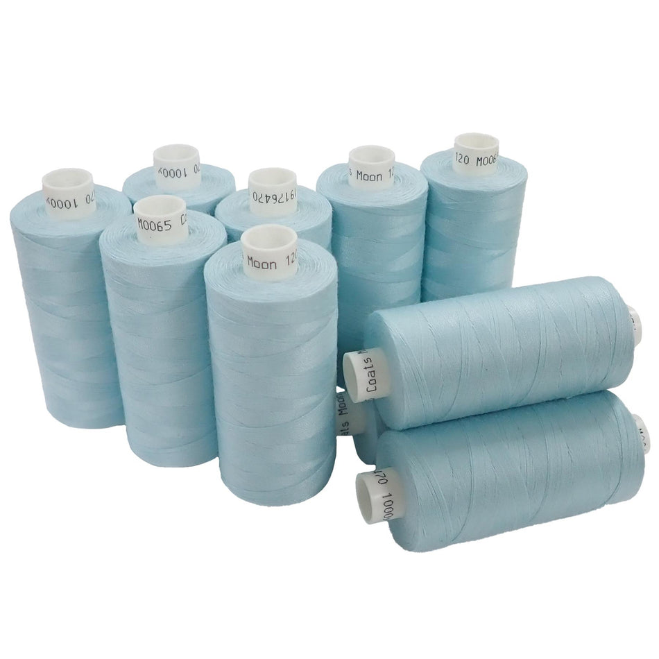 M006510 Mint Spun Polyester Sewing Thread - 1000M, Pack of 10