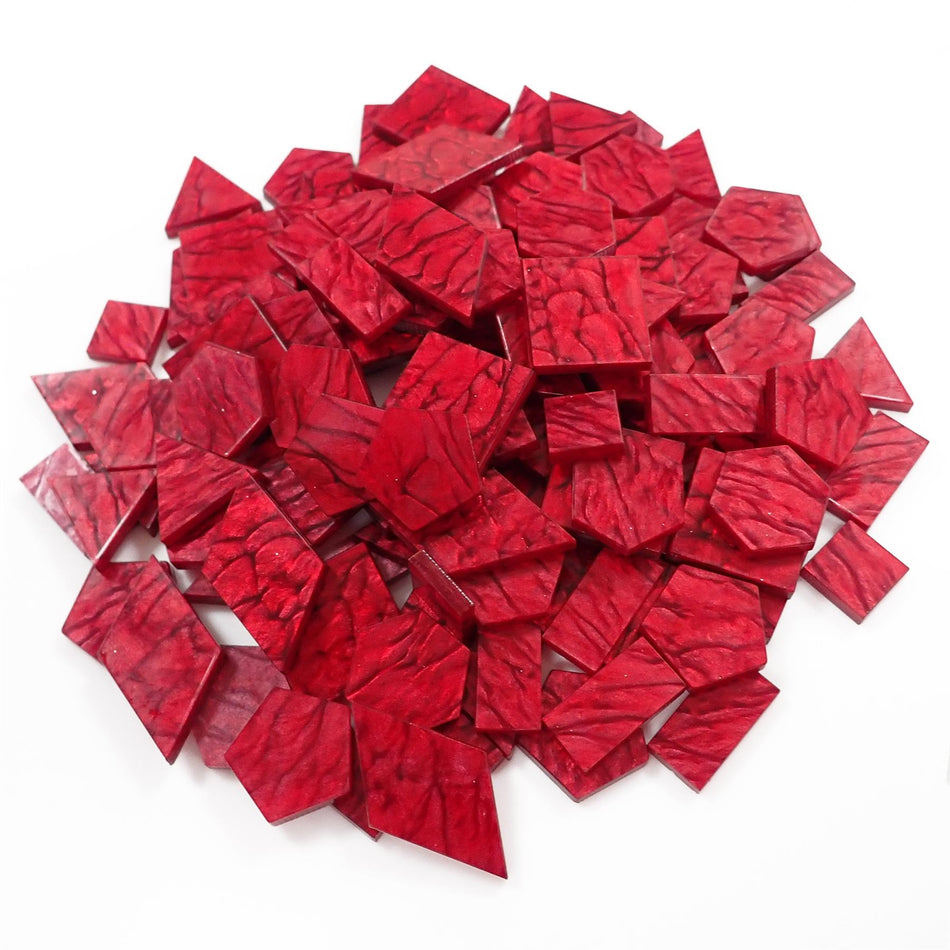 Mixed Red Lava Pearl Acrylic Mosaic Tiles, 12-30mm (Pack of 200pcs)