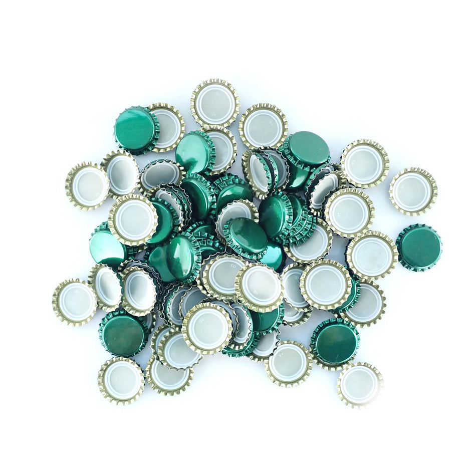 Green Crown Bottle Caps - 26mm, Pack of 250