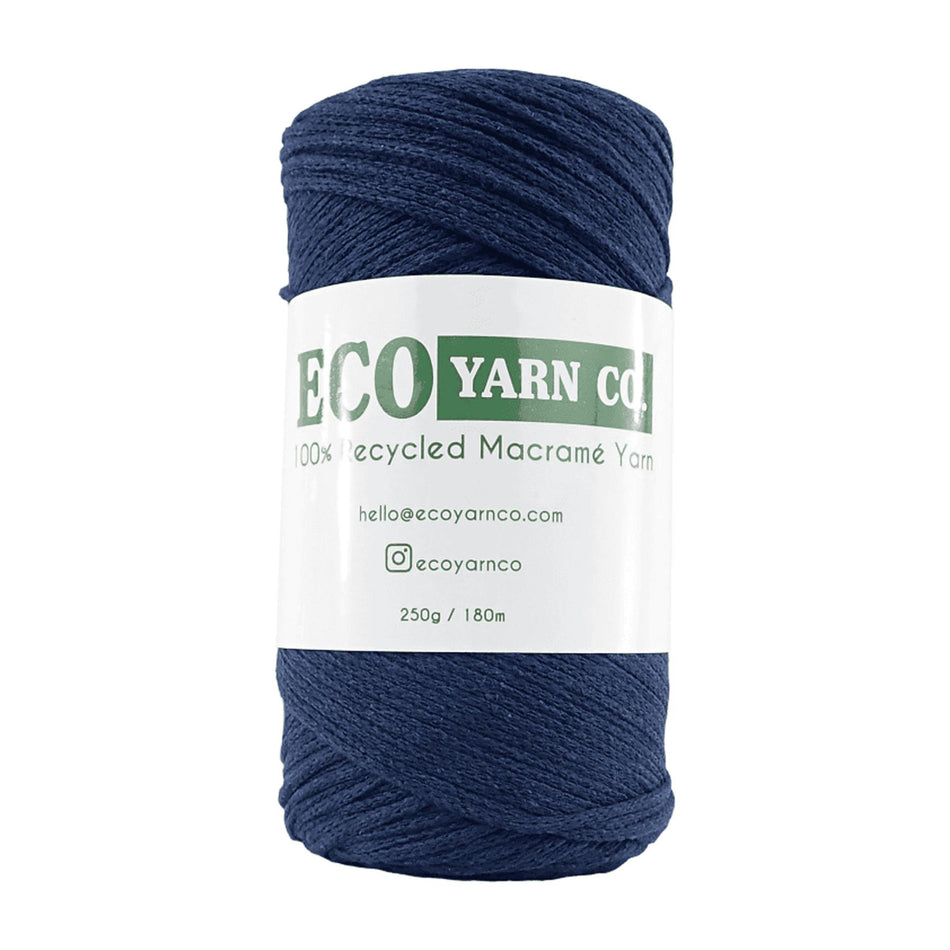 Navy Blue Cotton/Polyester Macrame Yarn - 180M, 250g