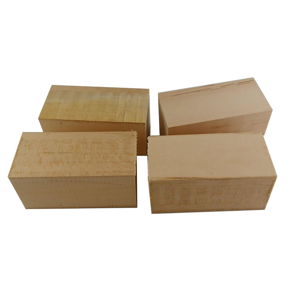 Basswood Carving Blocks - 100x50x50mm, Set of 4