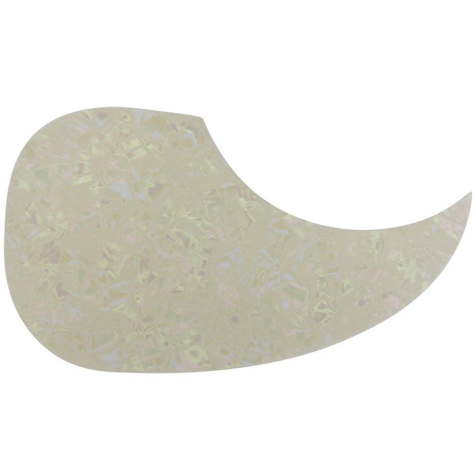 White Glimmer Pearloid PVC Ultra Thin Pickguard - Teardrop, Teardrop, Adhesive Backing
