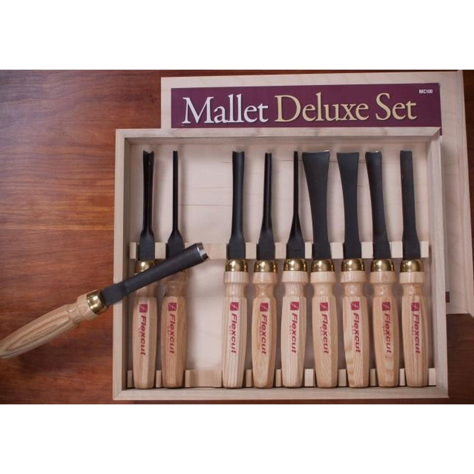 MC100 Deluxe Chisel Set For Mallet Use - Set of 10