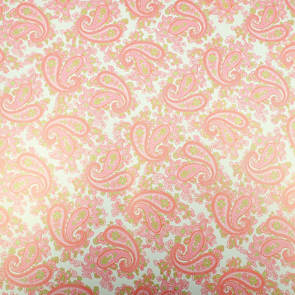 Pearl Gold Backed Pink Paisley Paper Guitar Body Decal - 690x480mm