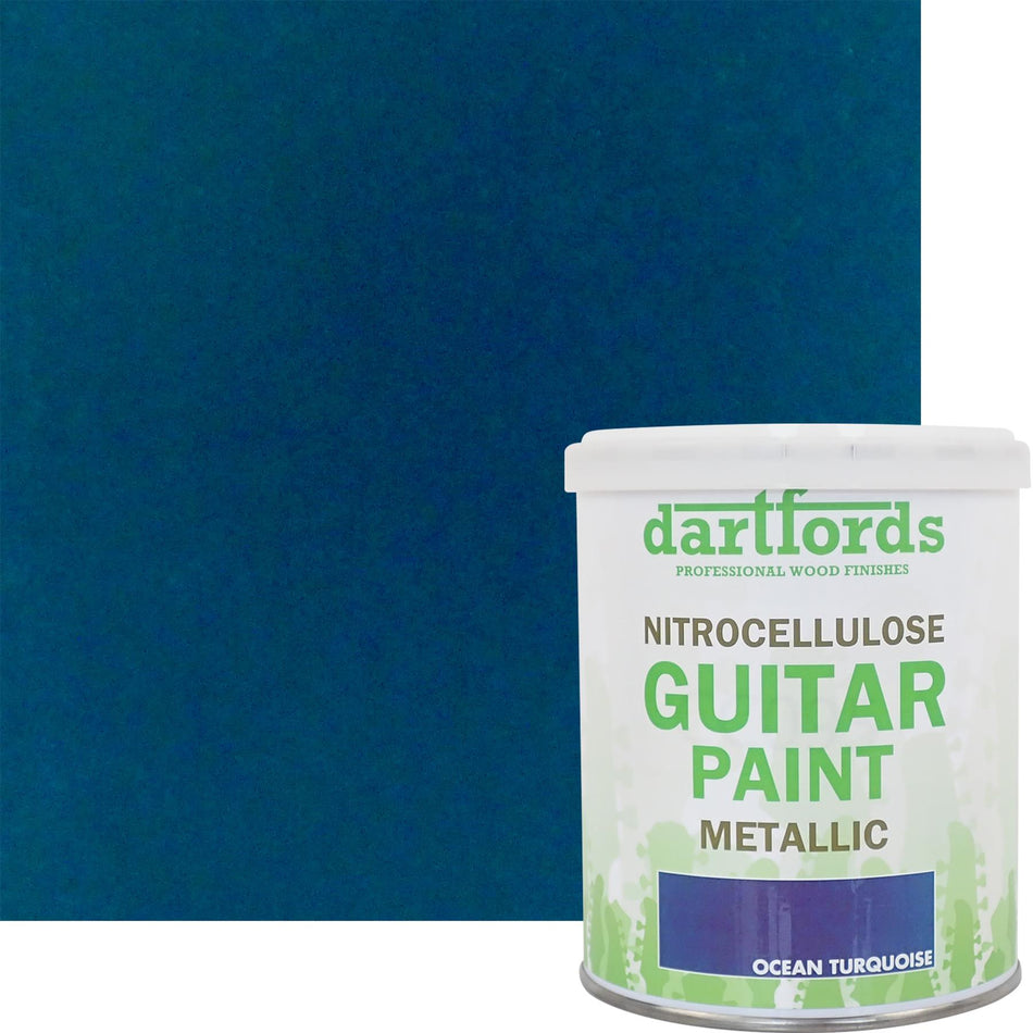 Ocean Turquoise Metallic Nitrocellulose Guitar Paint for Spray Guns