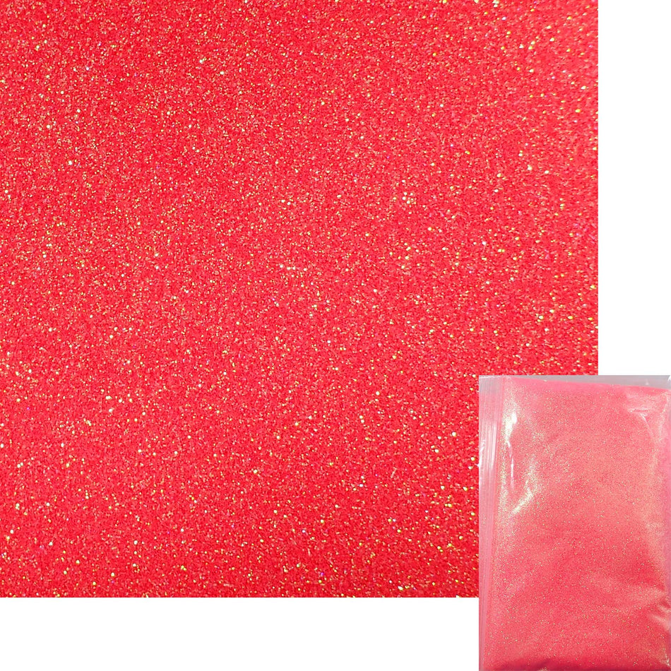 Red Fluorescent Glitter Flake - 100g 0.008