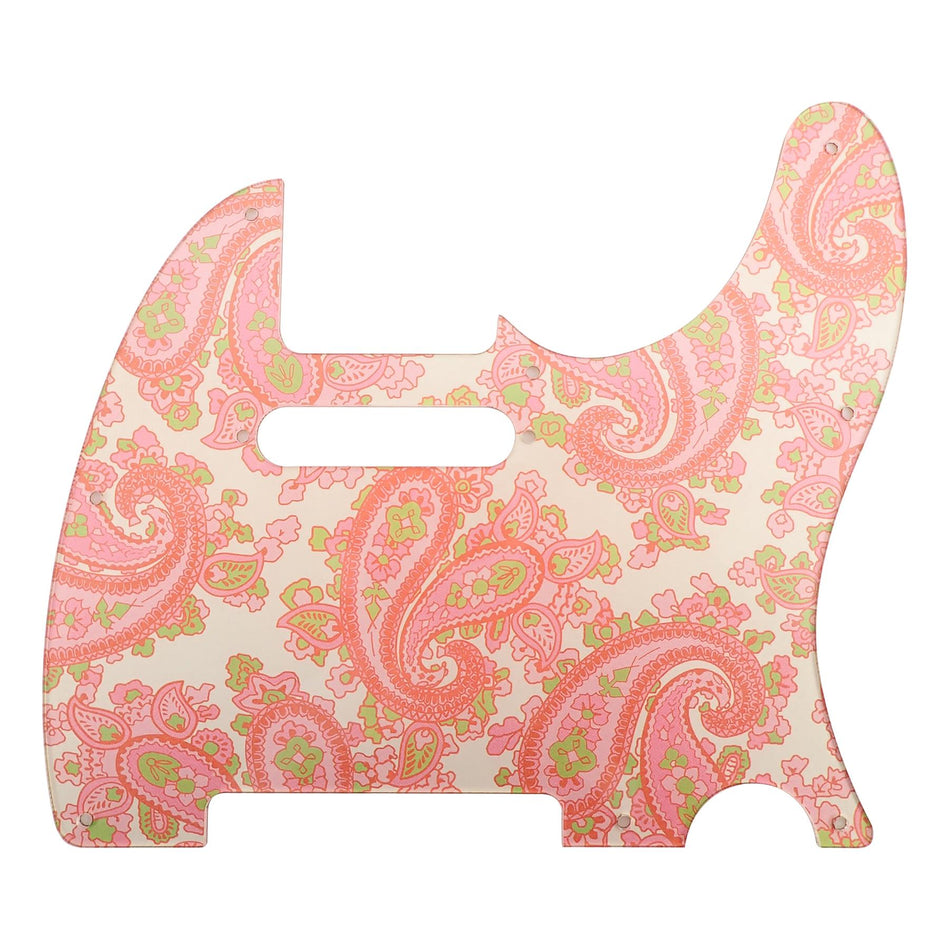 Pearl Gold Backed Pink Paisley Acrylic Telecaster Guitar Pickguard