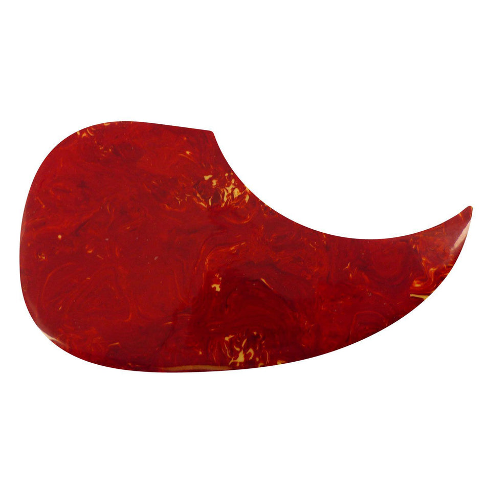 Red Dark Tortoiseshell PVC Ultra Thin Pickguard - Teardrop, Teardrop, Adhesive Backing