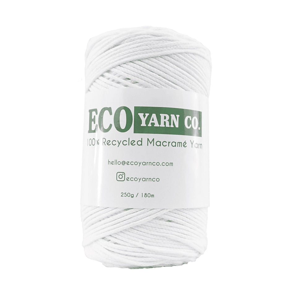 White Cotton/Polyester Macrame Yarn - 180M, 250g