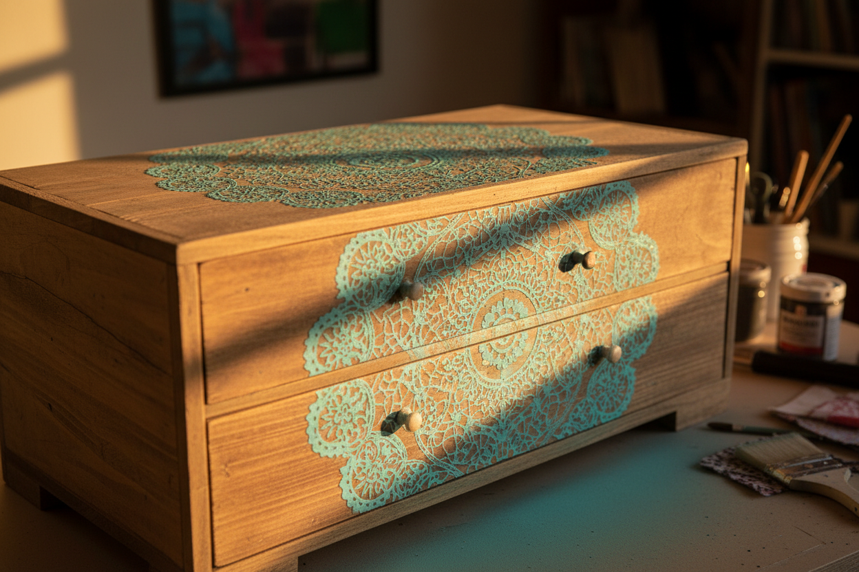 How to Get a High-End Lace Look on Furniture: A DIY Stencil Guide