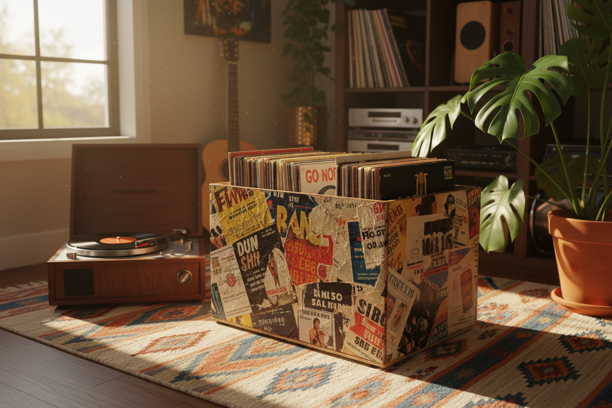 DIY Vinyl Record Storage: How to Decoupage a Crate