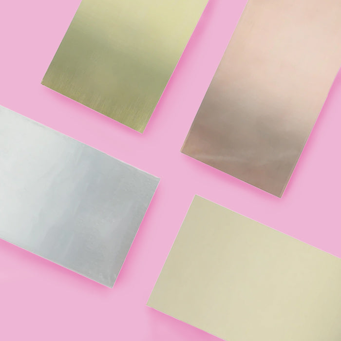 Selection of metal stock in brass, copper and aluminium rods and sheets