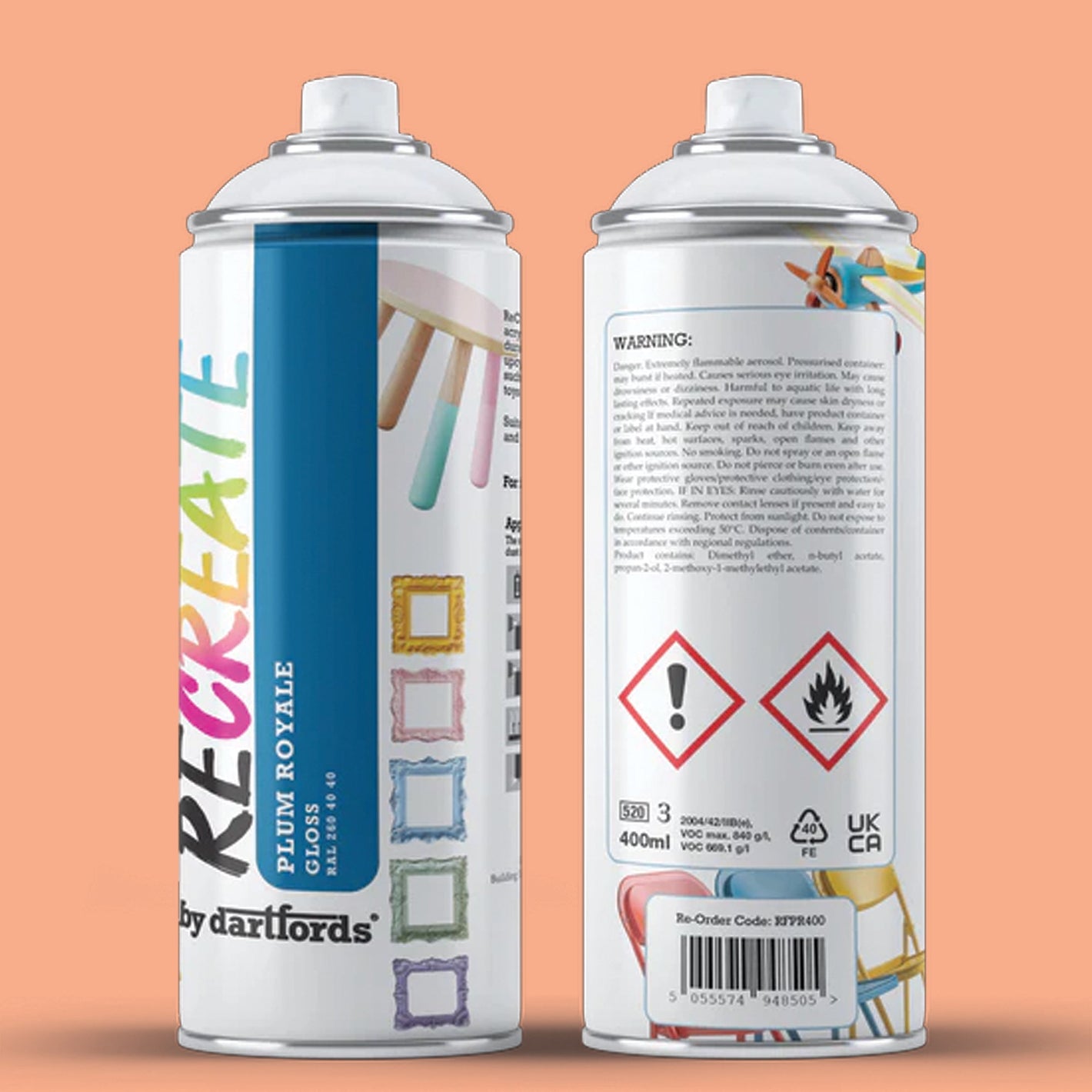 Range of paints for plastic surfaces