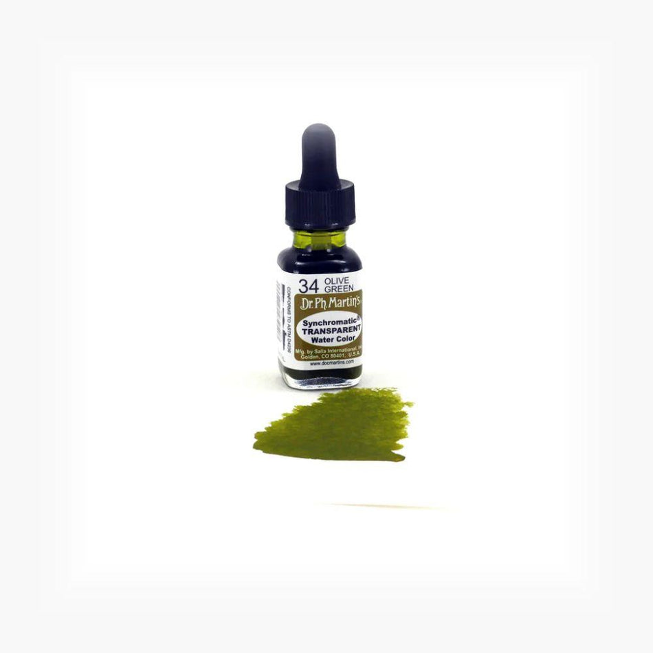 Olive Green Synchromatic Transparent Water Color - 0.5oz
