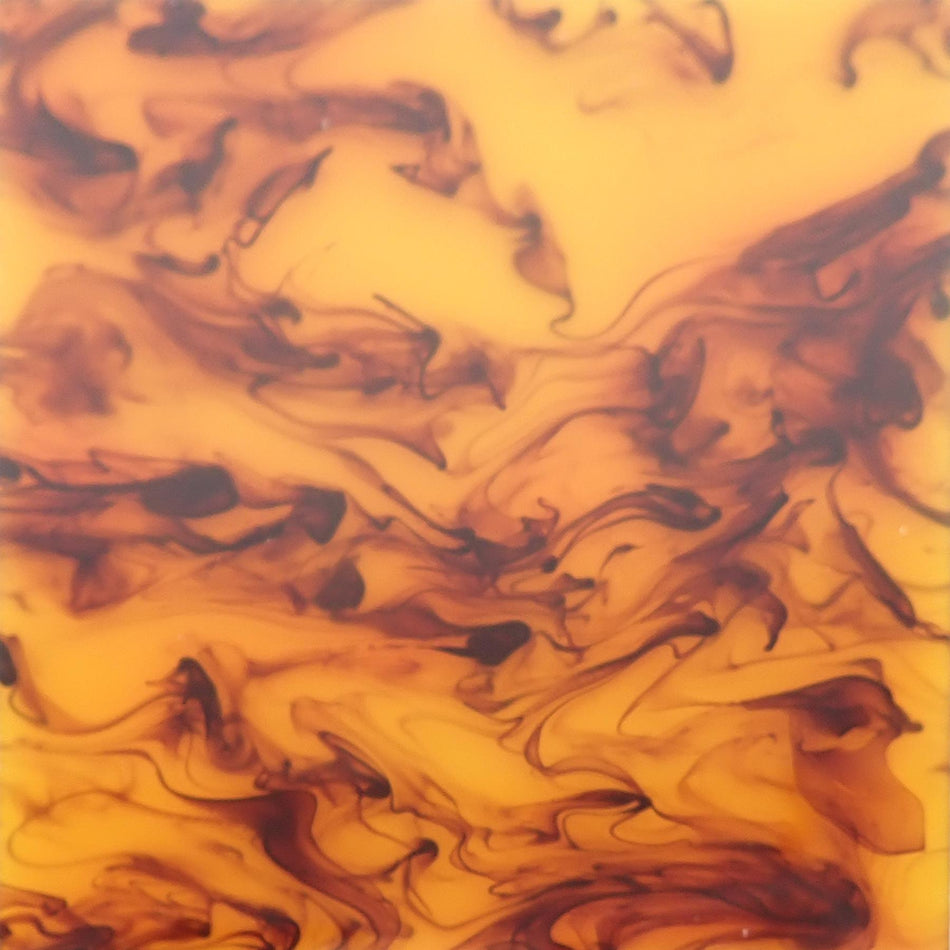 Yellow Tortoiseshell Cast Acrylic Sheet (3mm thick)