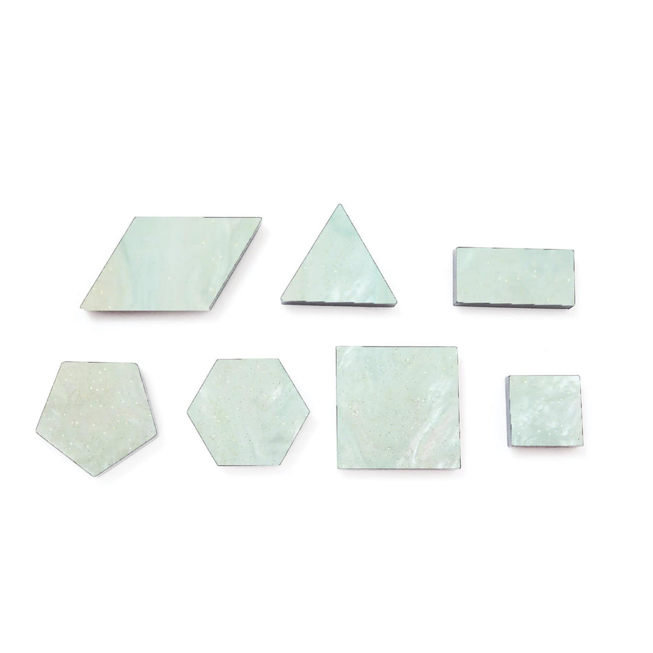 Mixed Baby Blue Glittering Pearl Acrylic Mosaic Pieces, 12-30mm (Pack of 200pcs)
