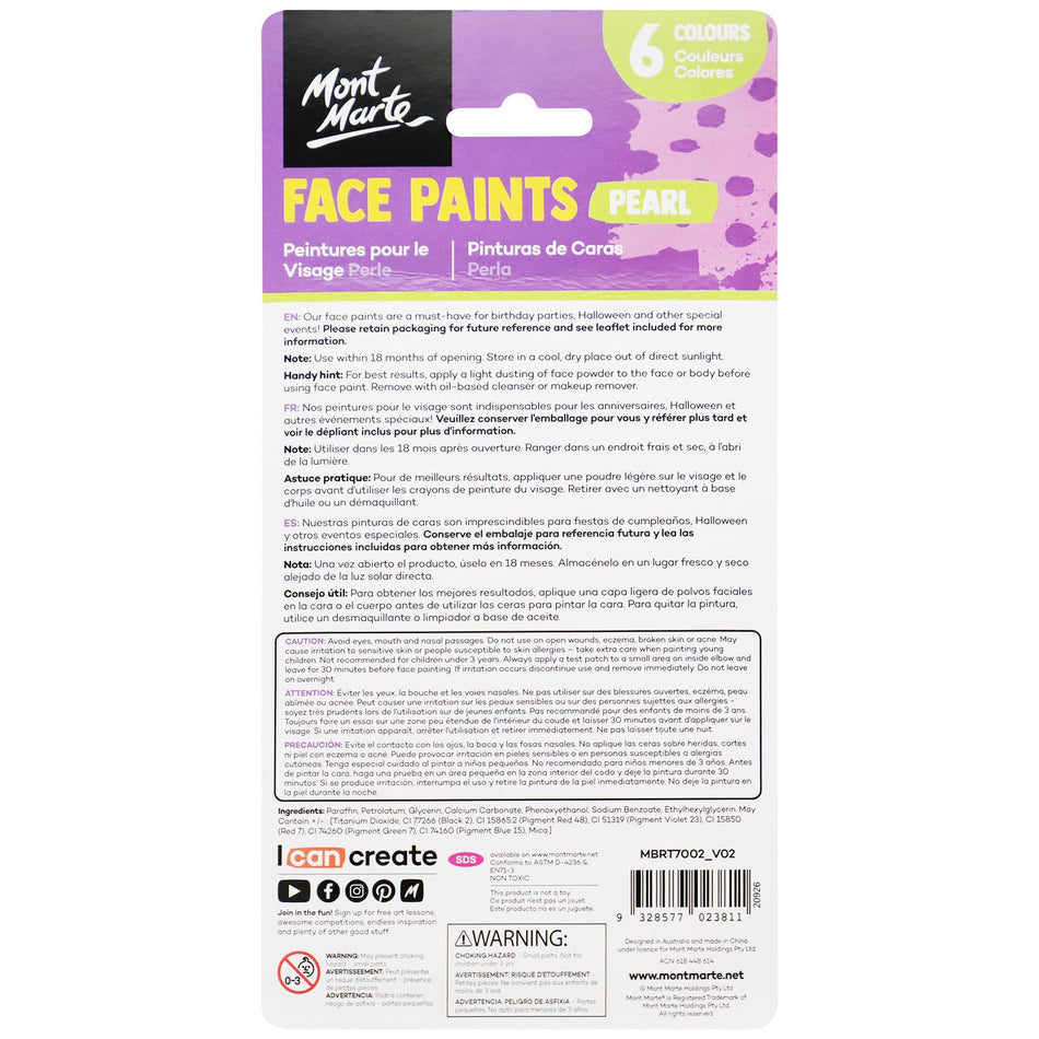 MBRT7002 Pearl Kids Face Painting Set