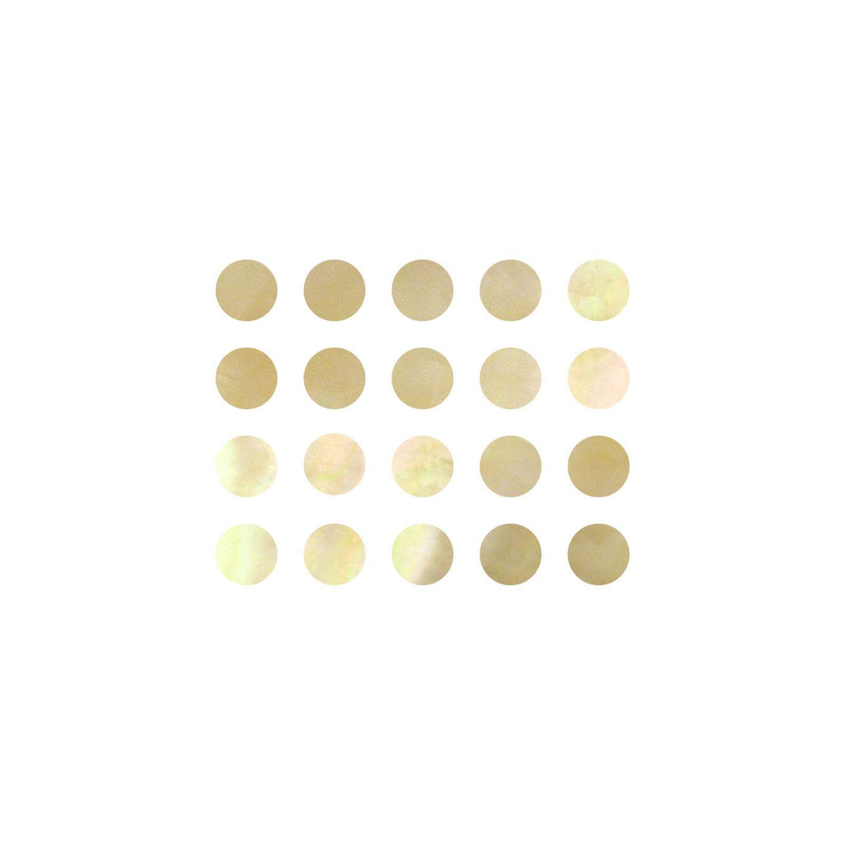 Gold Mother of Pearl Dot Inlays - 14mm, Pack of 20, Circle