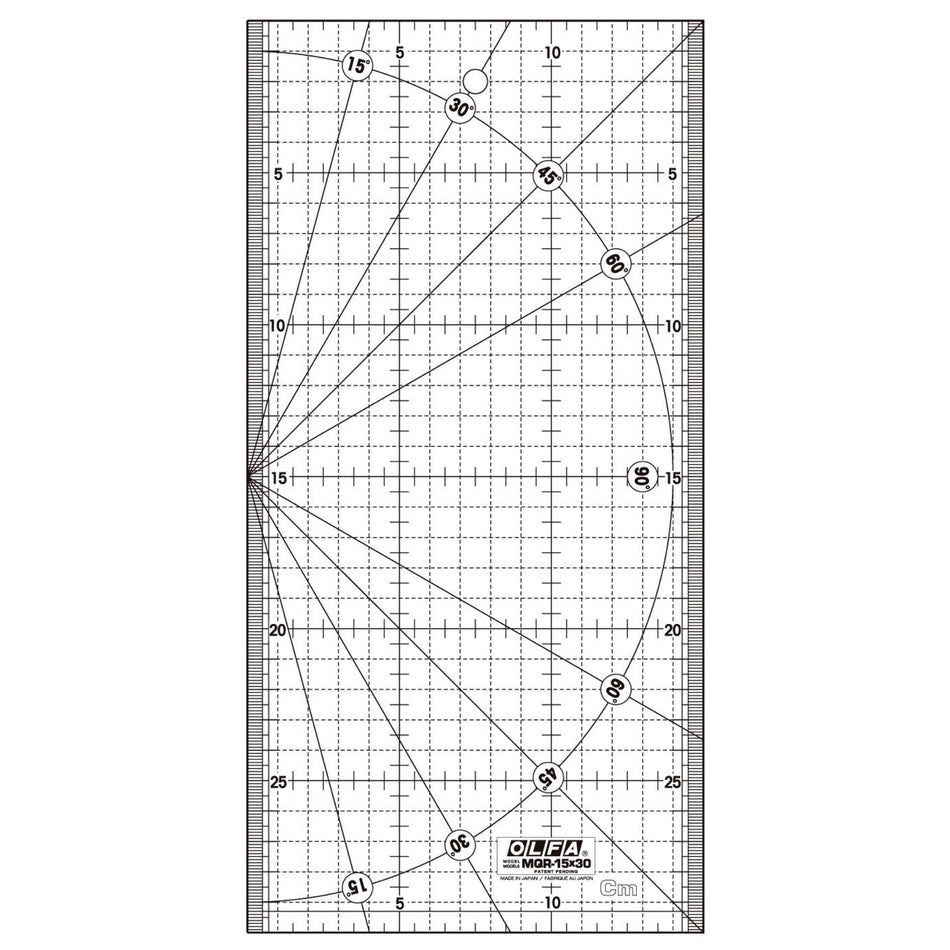 MQR1530 Non-Slip Frosted Acrylic Quilt Ruler - 15x30Cm