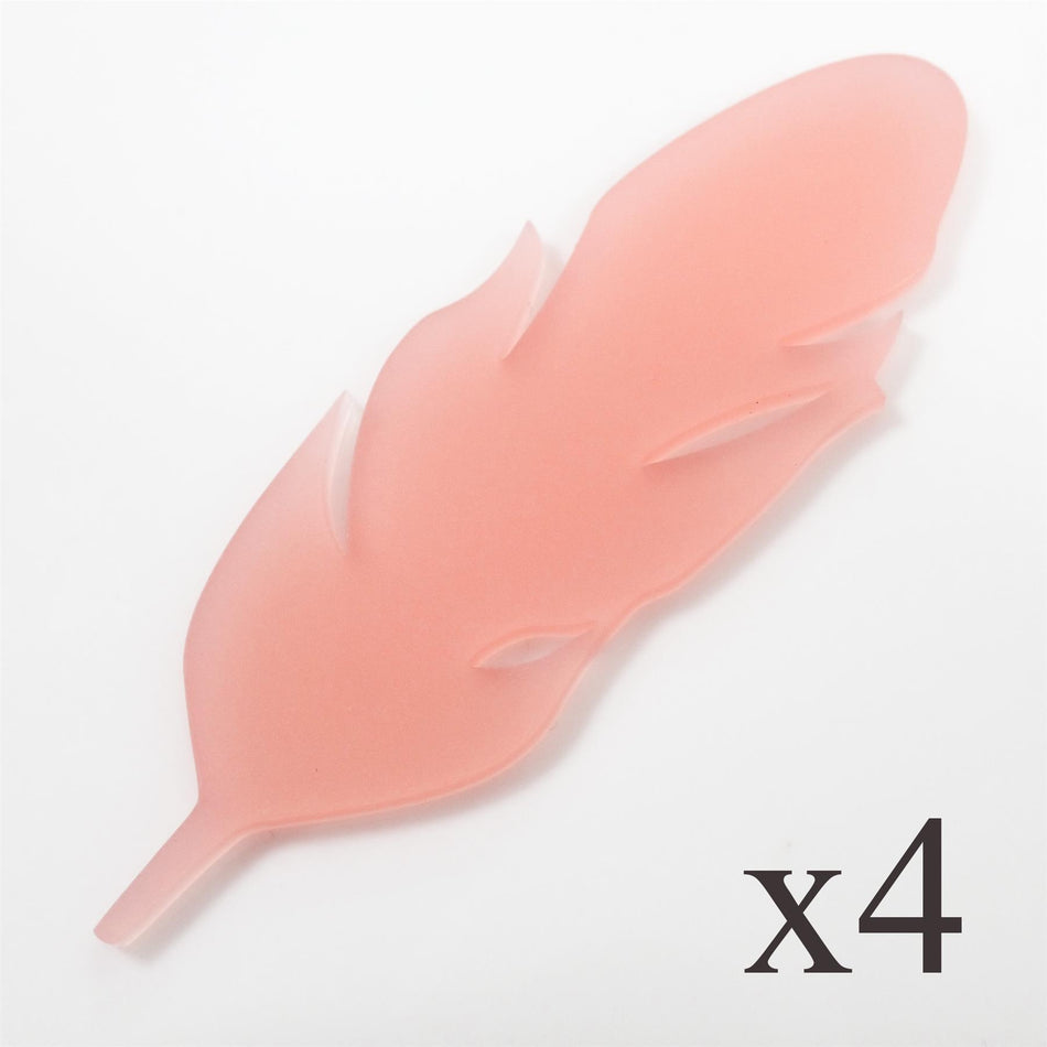 Blush Pink Acrylic Feather Decorations, 100mm (Style 3) (Pack of 4)
