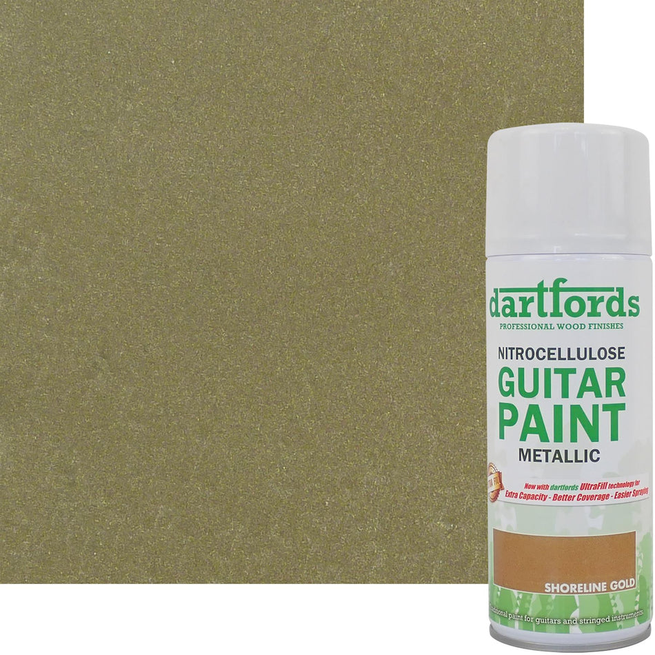 Shoreline Gold Metallic Nitrocellulose Guitar Paint - 400ml Aerosol