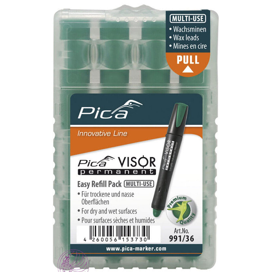 99136 Visor Green Permanent Marker Refill Pack - Pack of 4