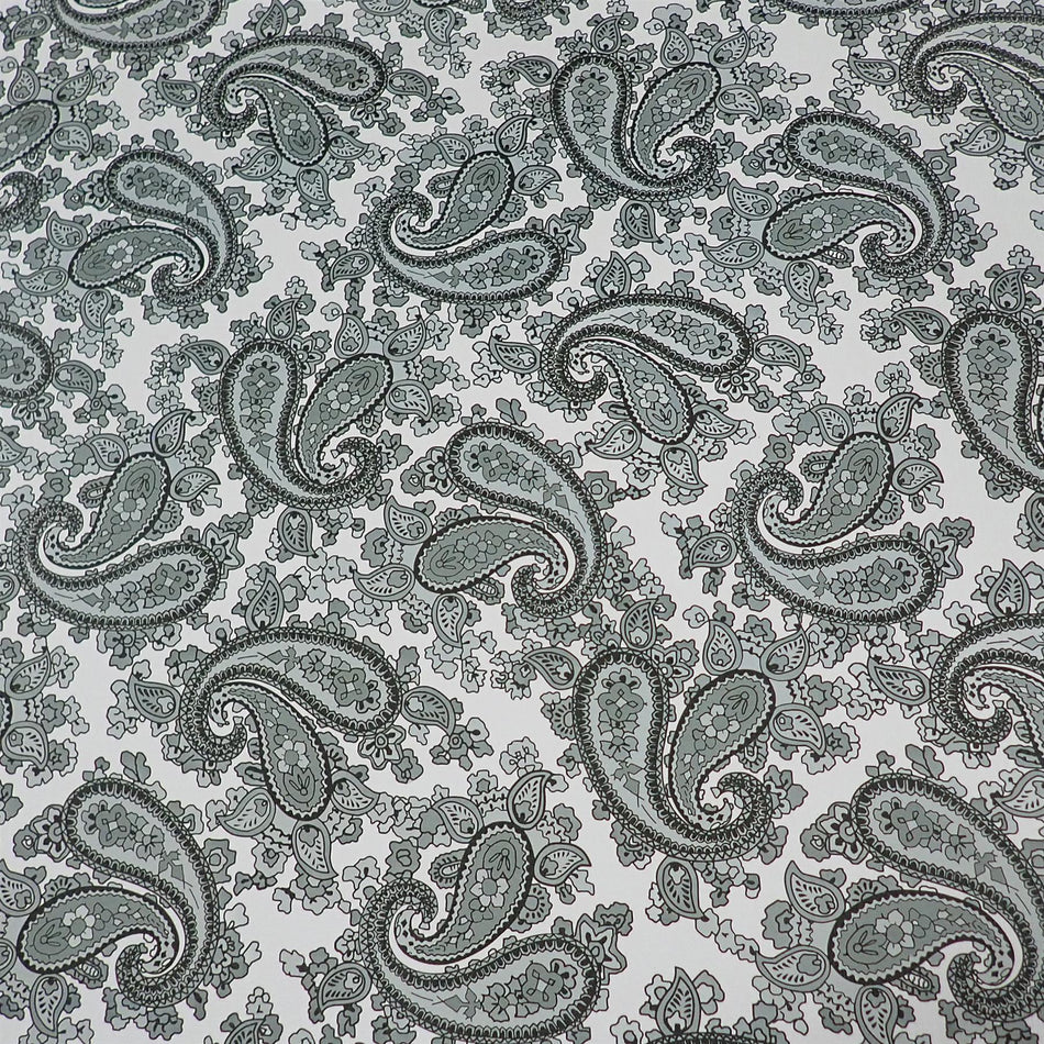 [Luthitec] Snow White Backed Black Fabric Texture Paisley Paper Guitar Body Decal - 690x480mm