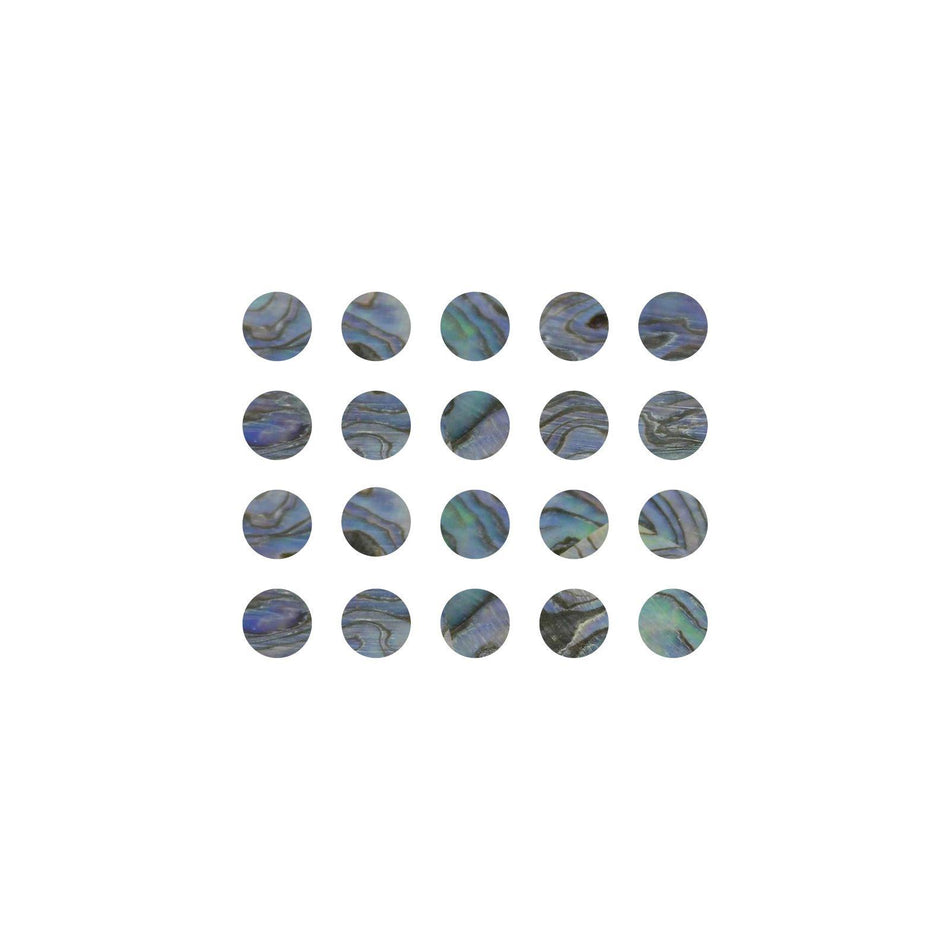 Paua Abalone Dot Inlays - 14mm, Pack of 20, Circle