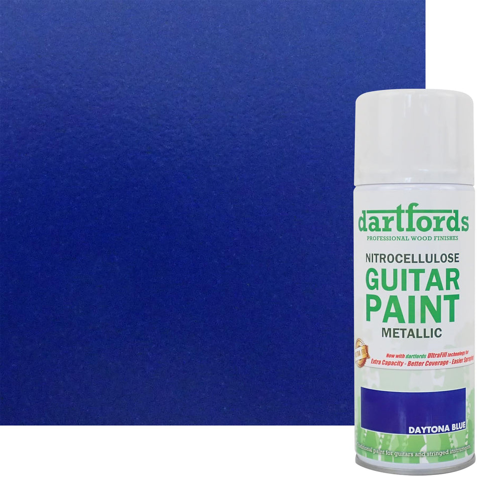 Daytona Blue Metallic Nitrocellulose Guitar Paint - 400ml Aerosol