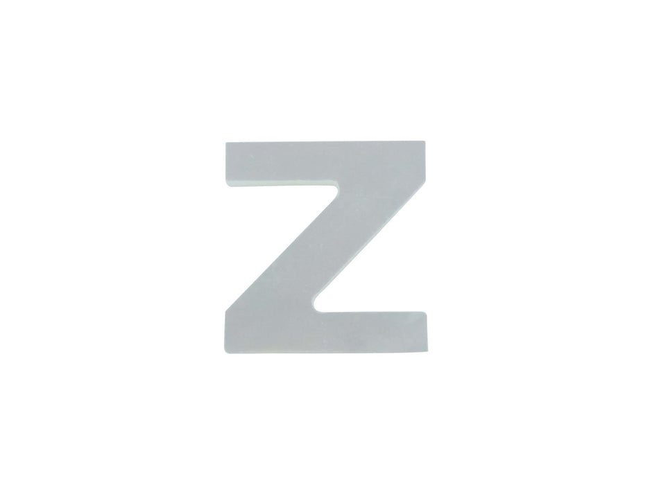 White Mother of Pearl Erte Letter Inlay Lower Case Z - ~15mm, Lower Case Z