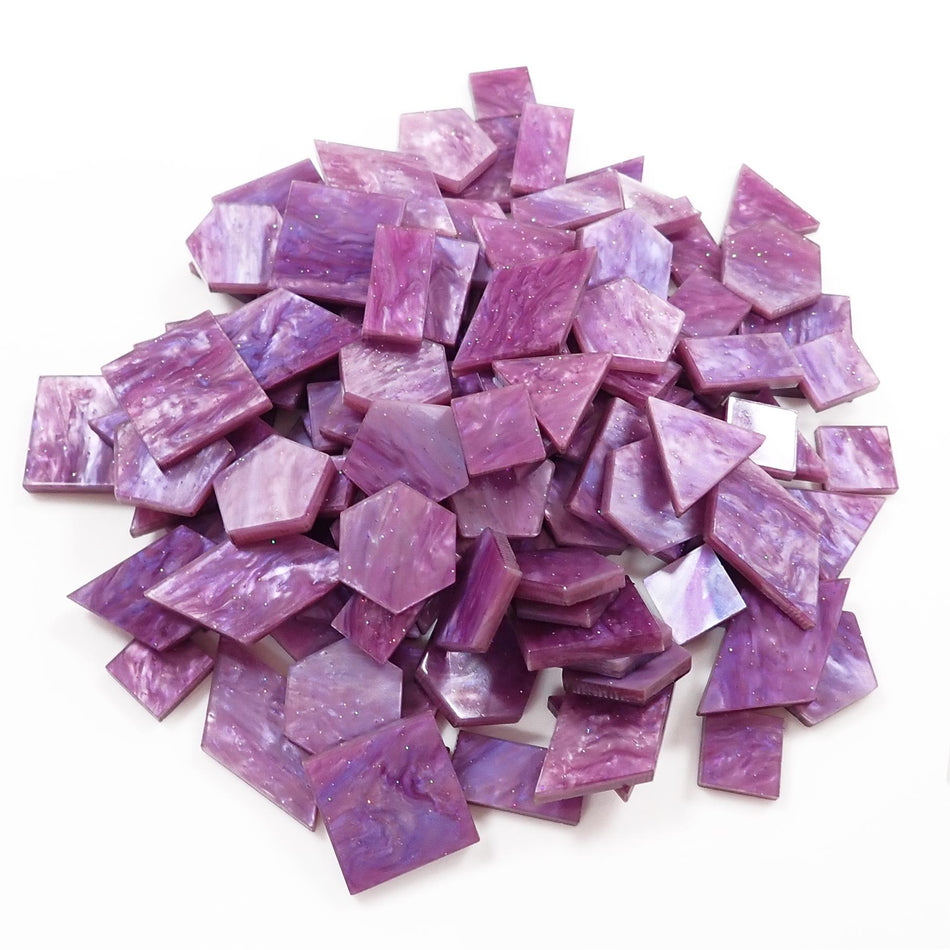 Mixed Purple Glittering Pearl Acrylic Mosaic Tiles, 12-30mm (Pack of 200pcs)