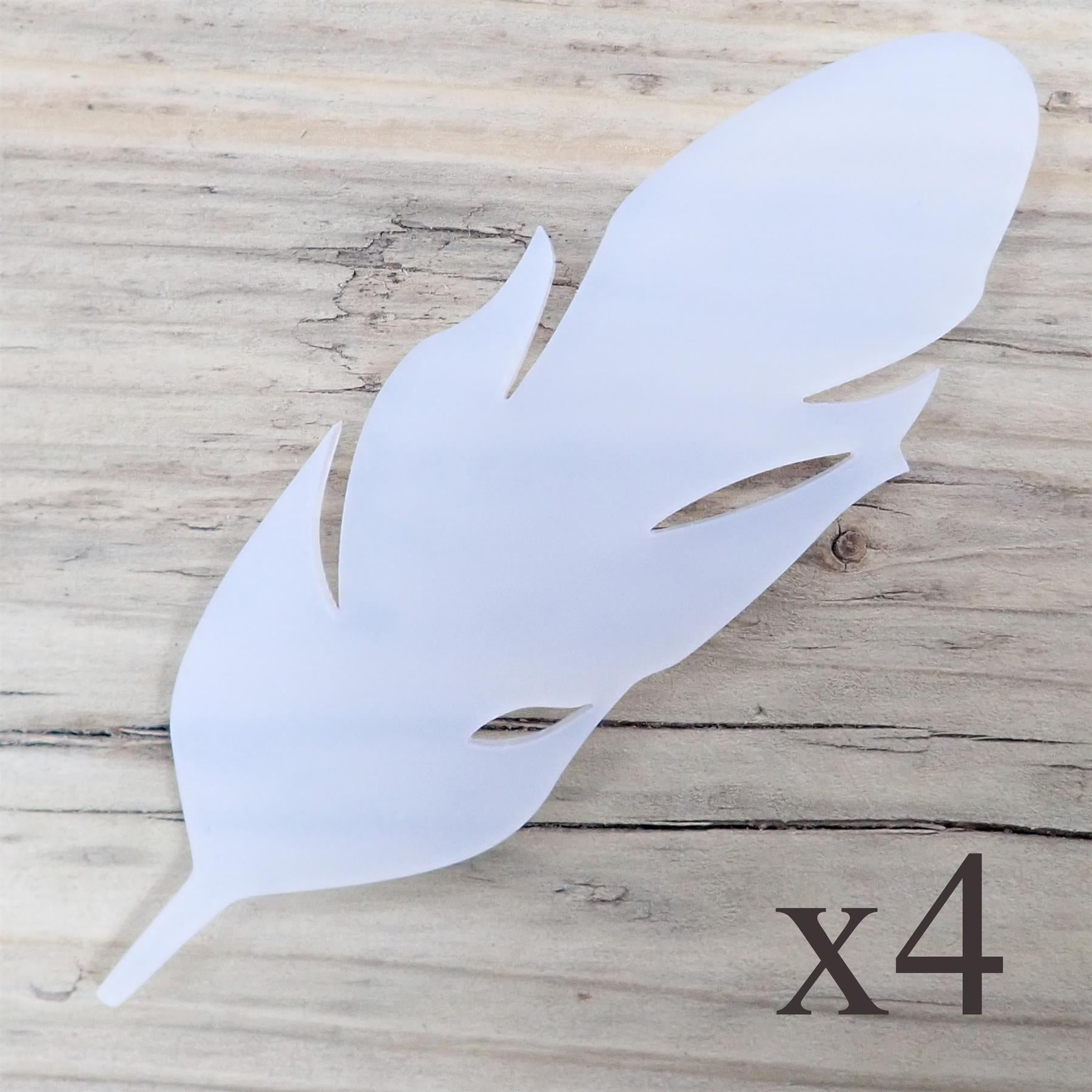 Polar White Cast Acrylic Feather Decorations 100mm Style 3 Pack Of polar-white-cast-acrylic-feather-decorations-100mm-style-3-pack-of